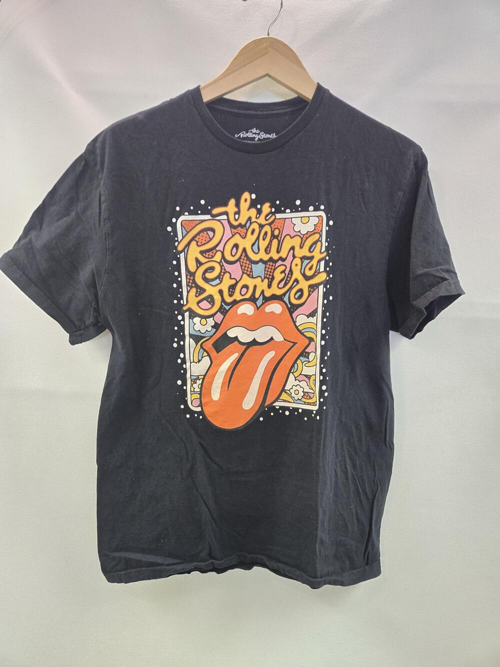 Rolling Stones Shirt Mens Large Black 2022 Tongue Logo Graphic Rock Band Tee